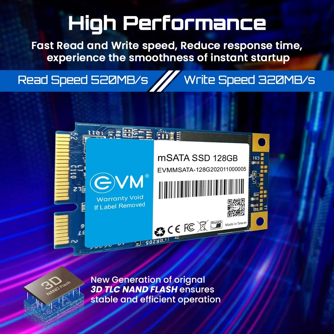 EVM Internal SSD 128GB mSata view 4